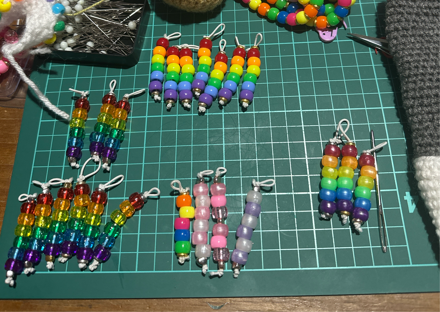 Beaded fidget keychains