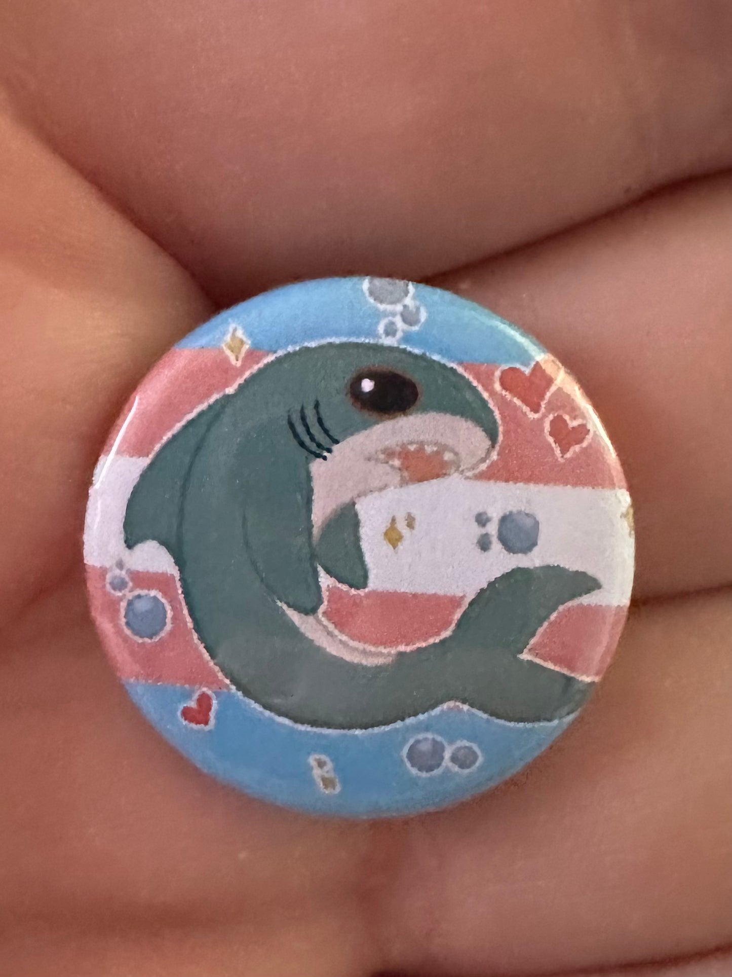 Blahaj Trans Shark button
