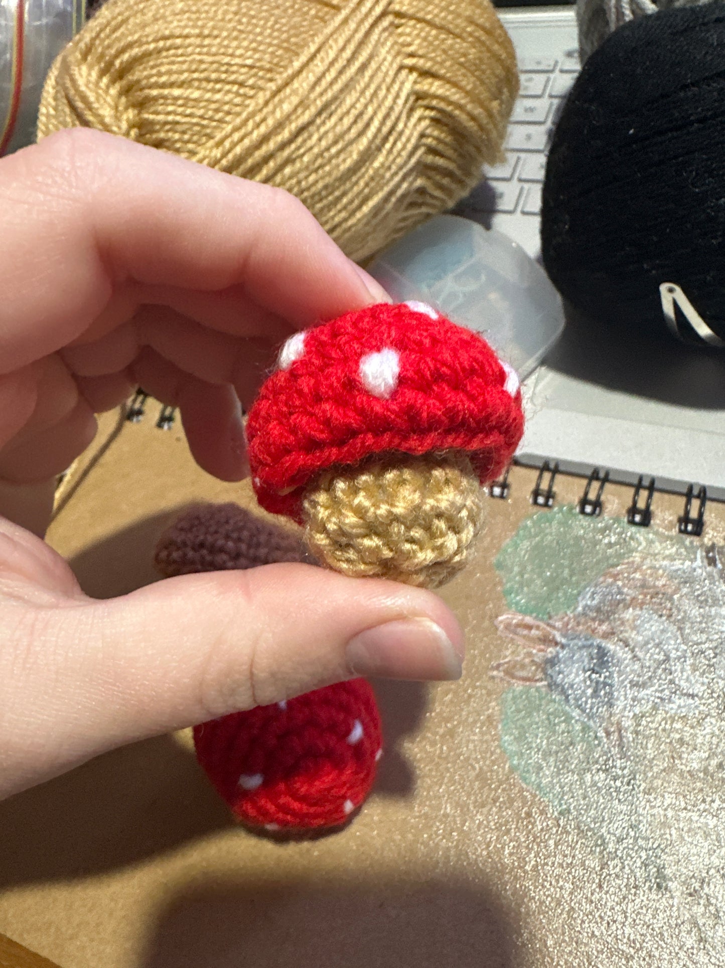 Mushroom fidget pop keychain