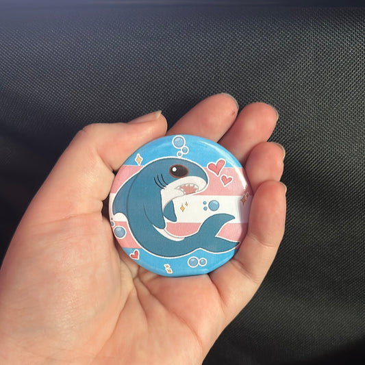 Blahaj Trans Shark button