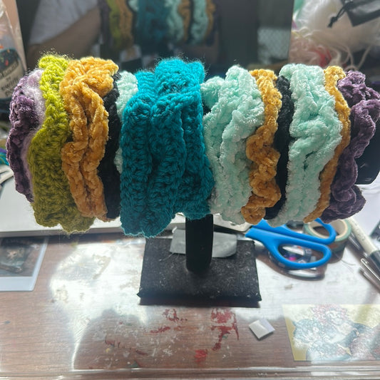 Crocheted scrunchies