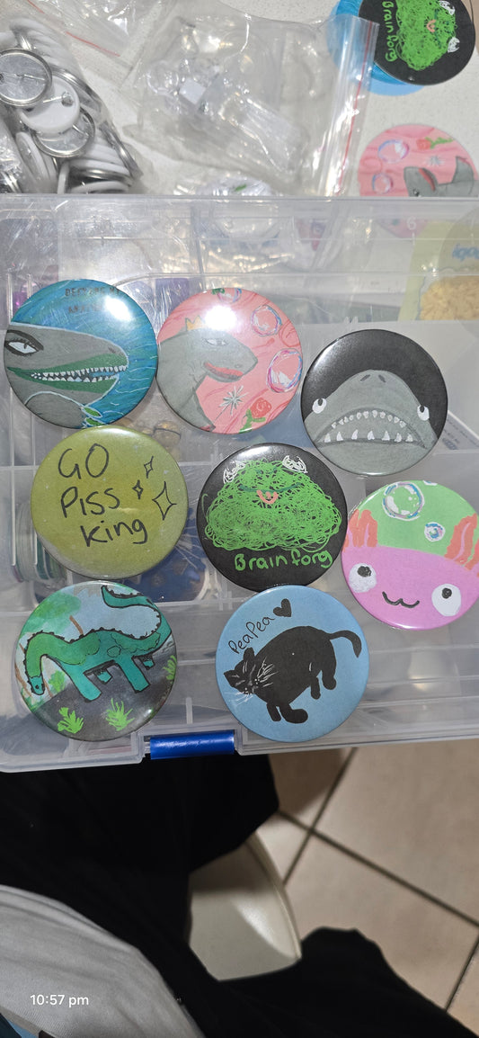 Printed + painted buttons!
